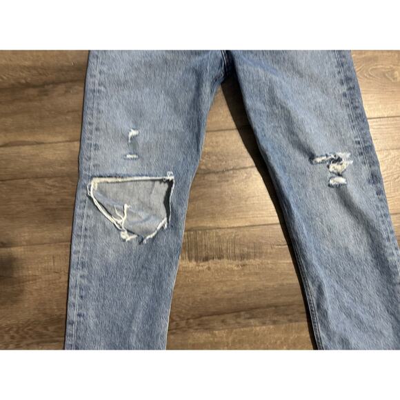 Agolde 90s Pinch‎ Waist in Lineup Distressed Ripped Button Fly Jeans Size 27 - Picture 5 of 10